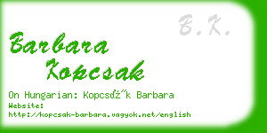 barbara kopcsak business card